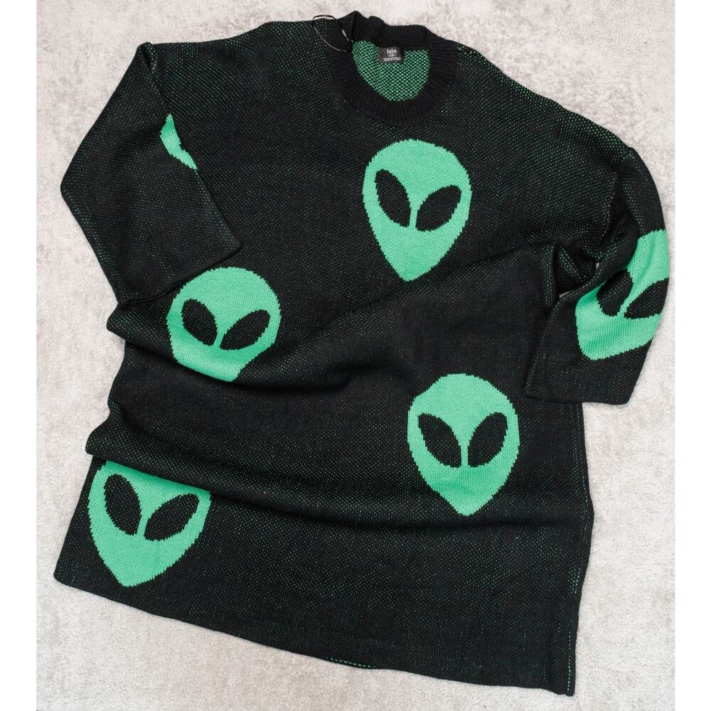 Dressed in LALA Black and Green Alien Maxi Dress
